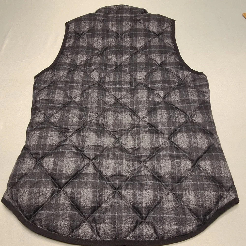 J.‎ Crew Padded Puffy Excursion Puffer Vest Black Gray Plaid Size Women's Xs